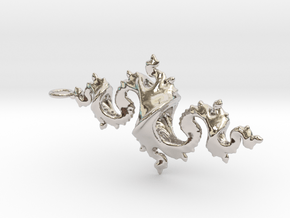 Dragon Pendant 6cm in Platinum