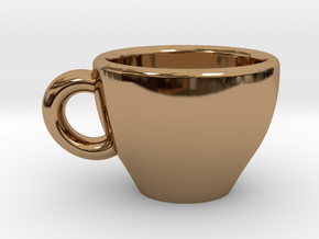 Cappuccino Mug Pendant / Charm (Large) in Polished Brass