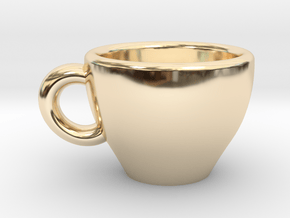 Cappuccino Mug Pendant / Charm (Large) in 14k Gold Plated Brass