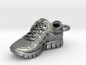 Running Shoe Charm  in Polished Silver