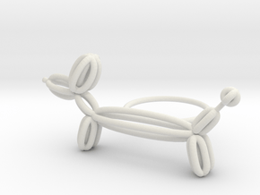 Long Balloon Dog Ring size 3 in White Natural Versatile Plastic