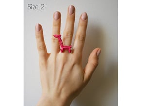 Ballon Girafe Ring size 2 in Pink Processed Versatile Plastic