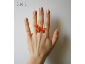 Balloon Horse Ring size 1 in Orange Processed Versatile Plastic