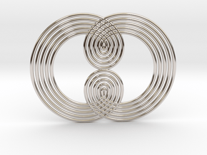  0527 Motion Of Points Around Circle (5cm) #004 in Rhodium Plated Brass