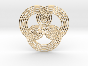  0529 Motion Of Points Around Circle (5cm) #006 in 14k Gold Plated Brass