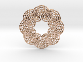 0560 Motion Of Points Around Circle (5cm) #037 in 14k Rose Gold Plated Brass