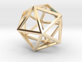 Icosahedron Pendant in 14k Gold Plated Brass