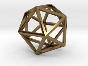 Icosahedron Pendant in Polished Bronze