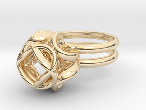 Single Rose Ring size 1 in 14k Gold Plated Brass