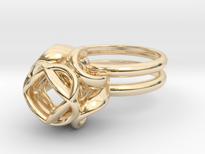 Single Rose Ring size 2 in 14k Gold Plated Brass