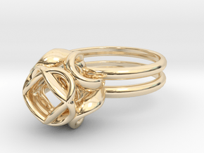 Single Rose Ring size 4 in 14k Gold Plated Brass
