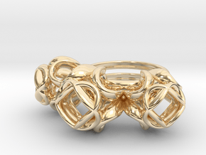 Trio Rose Ring size 3 in 14k Gold Plated Brass