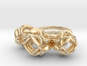 Trio Rose Ring size 4 in 14k Gold Plated Brass