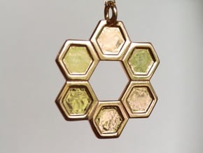 Honeycomb Ring Pendant in 14k Rose Gold Plated Brass