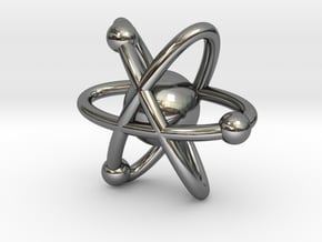 Atom Pendant in Fine Detail Polished Silver
