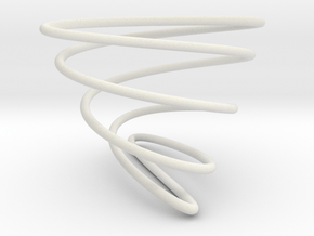 Math Spring (Lissajou Curve) in White Natural Versatile Plastic