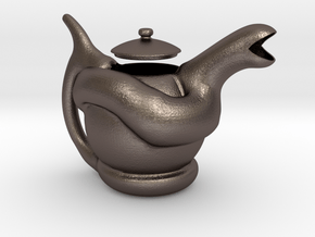 Snake Tea Pot in Polished Bronzed Silver Steel