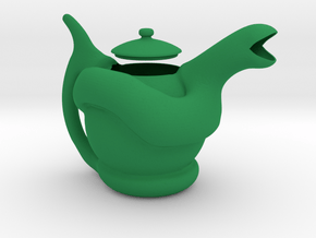 Snake Tea Pot in Green Processed Versatile Plastic