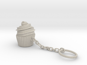 Cupcake Keychain in Natural Sandstone