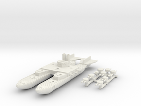 Netherlands Evertsen Class Catamaran Battlecruiser in White Natural Versatile Plastic