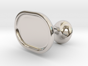 Custom Cufflink #03 - Oval in Rhodium Plated Brass