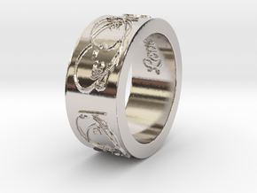 'Beautiful Love' Ring--look great on a chain! in Rhodium Plated Brass: 7.75 / 55.875