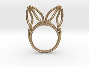 The Ears Ring / size 9 US (18.9 mm) in Polished Gold Steel
