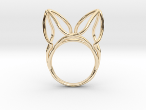 The Ears Ring / size 9 US (18.9 mm) in 14k Gold Plated Brass