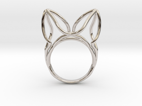 The Ears Ring / size 9 US (18.9 mm) in Rhodium Plated Brass