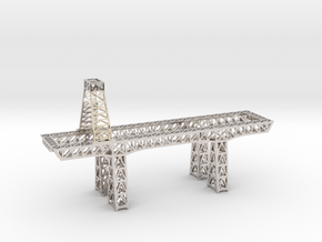 3.5" micro Hunters Point Gantry Crane in Rhodium Plated Brass