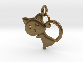 Cat Pendant in Natural Bronze