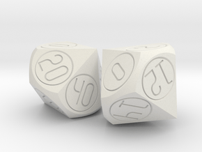 Alternative percentile dice set in White Natural Versatile Plastic
