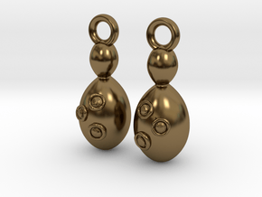 Saccharomyces Yeast Earrings - Science Jewelry in Polished Bronze