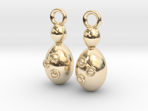 Saccharomyces Yeast Earrings - Science Jewelry in 14K Yellow Gold