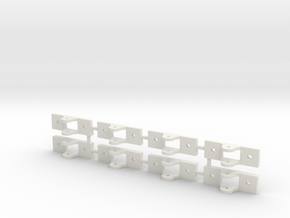 8 Slide Rollers in White Natural Versatile Plastic