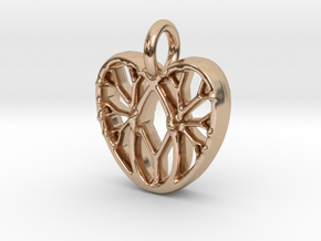 heart and vein in 14k Rose Gold Plated Brass