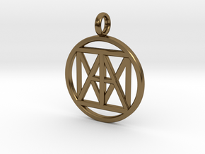 United "I AM" 3d Pendant 38mm Silver Dollar size in Polished Bronze