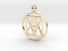 United "I AM" 3d Pendant 38mm Silver Dollar size in 14K Yellow Gold
