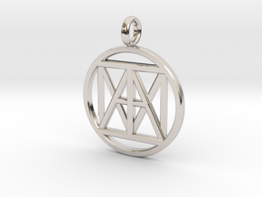 United "I AM" 3d Pendant 38mm Silver Dollar size in Platinum