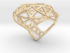 Ring The Diamond / size 6 US in 14k Gold Plated Brass