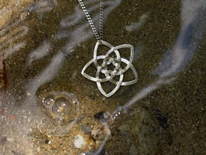 Venus flower small in Natural Silver