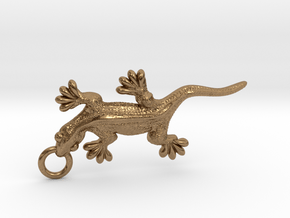 Gecko pendant in Natural Brass