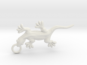 Gecko pendant in White Natural Versatile Plastic
