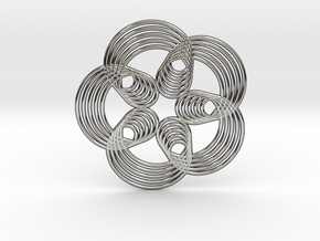 0571 Triple Rotation Of Points (5 cm) #003 in Fine Detail Polished Silver