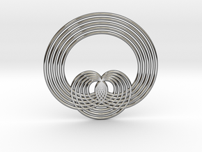 0569 Triple Rotation Of Points (5 cm) #001 in Fine Detail Polished Silver