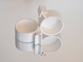 Cuple Cups (male) in White Natural Versatile Plastic