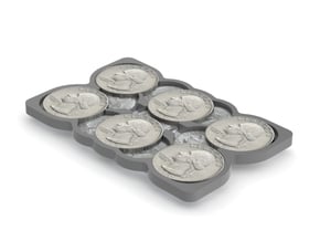 Quarters & Dimes Card (for Sliminal) in White Natural Versatile Plastic