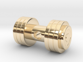 Weights Pendant / Dumbbell in 14k Gold Plated Brass