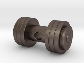 Weights Pendant / Dumbbell in Polished Bronzed Silver Steel