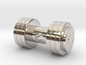 Weights Pendant / Dumbbell in Rhodium Plated Brass